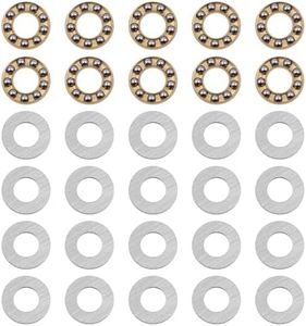 10 Pcs NUZAMAS 8x16mm Miniature Thrust Axial Metal Ball Bearing Small and Micro Flat Thrust Ball Bearings Steel Pressure Bearings for Door and Window Hinges