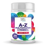 A-Z Multivitamin and Minerals 180 Tablets, Vitamins for Men's and Women's, 23 High Strength Vitamins and Minerals Including Iron, Zinc Vitamin C and More (180)