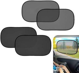Jewkot 4 PCS Car Window Shades, 20.07In x 12.20In Vehicle Side Window UV Protective Cover, Keep Cool, Full Coverage, Universal Portable Automotive Breathable Mesh Replacement (Black)