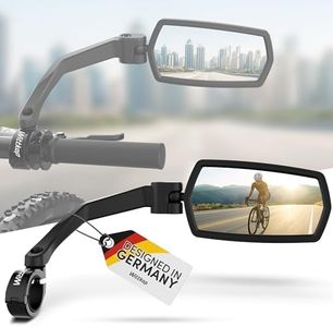 WITTKOP Bicycle Mirror, Large HD Field of View, 360° Rotatable & Foldable, Mounting Top and Below, Shatterproof & Durable, Convex Rear View Mirror for Bicycle, E-Bike, Right, Handlebar, ebike