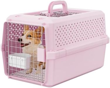 RIZZARI Hard-Sided Pet Carrier for Medium Dogs & Cats, 24" Travel Crate
