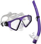 US.Divers Snorkeling & Diving Combo Tiki | Mask and snorkel | Adult | UV Protection | Anti-fog and Anti-leak lenses| Water Hiking | Snorkeling | 180° Panaramic Vision| Men and Women