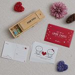 eCraftIndia Set of 8 Love Cards, and for You Wooden Box with Message Bottles - Valentines Day Gifts for Girlfriend, Boyfriend, Husband, Wife