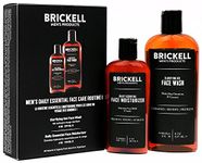 Brickell Men's Daily Essential Face Care Routine I, Gel Facial Cleanser Wash and Face Moisturizer Lotion, Natural and Organic, Scented