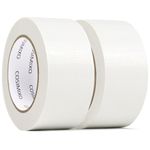 2-Pack White Heavy Duty Duct Tape, 2 inches x 30 Yards, Strong, Flexible, No Residue, All-Weather and Tear by Hand - Bulk Value for Repairs, Industrial, Professional Use