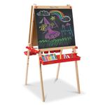 Melissa & Doug Deluxe Magnetic Standing Art Easel (Arts & Crafts, Sturdy Wooden Construction, 3 Adjustable Heights, Easy-Turn Knobs, 119.38 cm H x 68.58 cm W x 66.04 cm L) ,Multicolor