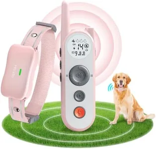 Htcuto Wireless Dog Fence System - 3500ft Range, 6000ft Remote Training Collar 2-in-1, Rechargeable, IPX7 Waterproof, 3 Modes (Beep, Vibration, Shock), Keypad Lock, LED Light for 10-130lbs Dogs