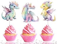 10 PCS Party Pink Dragons Cupcake Toppers - Enchanting Delights for Your Celebration!