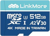 LinkMore 512GB Micro SDXC Card, A2, UHS-I, U3, V30, Class 10 Compatible, Read Speed Up to 160 MB/s,Write Speed Up to 120 MB/s, SD Adapter Included