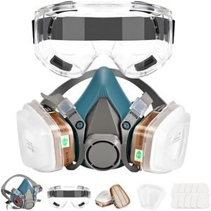 Half Face Respirator Mask with 6001 Filters - Paint Respirators for Chemical Against Gases Dust Organic Vapors Spray Sanding Welding 6200 Blue