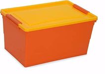 Nilkamal Rectangular Stackable Storage Box with Wheels, 50 L, (BOR/MYL, Standard , Plastic)