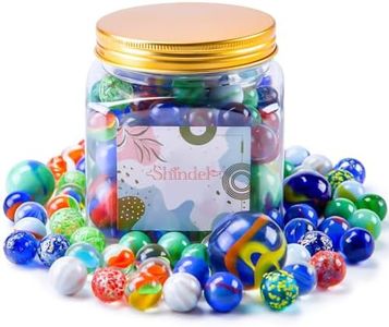 Shindel 125PCS Marbles Games for Kids, Assorted Size Glass Marbles Bulks for Marbles Run Games Colored Marbles for Home Decoration