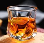 SYANKA Premium Whiskey Glasses Set of 6, Transparent, 310 ML, Whisky Glass, Club Design Bar Glass for Drinking Bourbon, Whisky, Scotch, Cocktails, Cognac - Old Fashioned Cocktail Tumblers