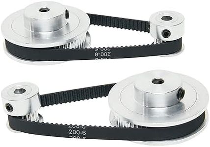 SHCEEC 2PCS Set 2GT Aluminum Timing Pulley 20&60 Teeth 5mm Bore Synchronous Wheel with 2PCS Length 200mm Width 6mm Belt (20-60T-5B-6)