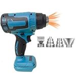 Heat Gun Cordless Compatible with Makita 18V Battery Electric Hot Air Gun with 34Nozzle, for Vinyl wrap Shrink Tubing(No Battery,Tool only)