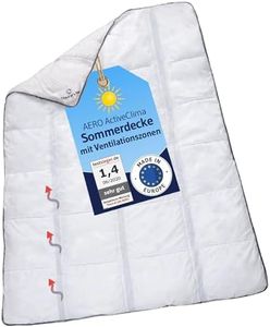 AERO ActiveClima 135x220 Sommerdecke mit innovativer OptiSleep®-Technologie | Luftige Steppdecke mit Ventilationsstreifen und hohe Atmungsaktivität | Perfekt als leichte Sommer-Decke, 135 x 220 cm