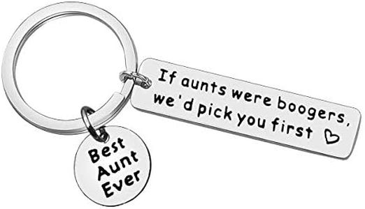 Aunt Gift Auntie Keychain Aunt Jewelry Christmas Jewelry for Aunt Gift for Special Aunt Aunty Birthday Gift from Nephew Niece If Aunts were Boogers We’d Pick You First Best Aunt Ever Keychain