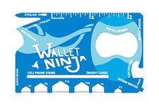 Wallet Ninja 18 in 1 Credit Card Multi-Tool: (Baby Blue, Snow White, Mutant Purple) Eyeglass Screwdriver, Hex Wrenches, Bottle Opener, Phone Stand, Can Opener, Ruler