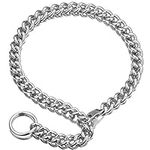 Womens Choker Chain Cuban Link Necklace with Tail 0.4inch wide Punk Rock Stainless Steel Gift for her Sexy Pendant Necklace, Medium, Stainless Steel, No Gemstone