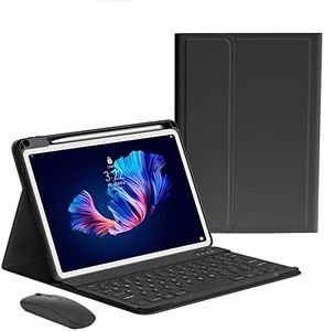 iPad Mini 6th Generation Keyboard Case Mouse, Support Pencil Charging Magnetically Detachable Wireless Color Keyboard Slim Shell Lightweight Smart Case (Black)