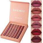 KA CAYLA Handaiyan Liquid Lipstick Set - 6Pcs Liquid Matte Nude Lipsticks For Women Velvet Waterproof Makeup Kit Mini Lipstick Palette Non-Stick Liquid Lipstick Combo Pack