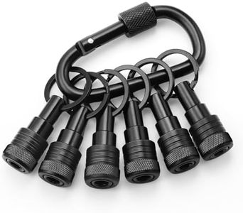 Enhanced Non-Slip Bit Holder Key Chain 6pc, Drill Bit Holder for 1/4 Inch Hex Shank Bits, Bit Holders for Impact Driver Drill Bit Extension, Screwdriver Bit Holder, Quick Change & Easy Access, Black