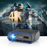 Smart 4K Projector 1100ANSI Daytime Viewing,High Brightness Movie Projetcor with WIFI6 Bluetooth for 300Inch Display 5G Home Theater Outdoor Projector Wireless Streaming with Netflix Disney+ YouTube