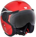 ROYAL ENFIELD MLG Jet Sonic Open FACE Helmet | Made Like A Gun- ISI Certified | ABS GI | High Impact Grade Thermoplastic & High Density EPS Liner for Superior Impact Protection RED (M) 58 CM