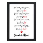 Personalised Love Verse Poem Gifts for Him Husband Boyfriend Partner Wife Girlfriend Birthday Gifts Couples - ANY NAMES for Anniversary, Birthday, Christmas - Framed A5 A4 Prints or 18mm Wooden Blocks