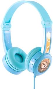 BuddyPhones Travel Kids Wired Headphones, Blue