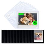 CAIYOULE for Instax Polaroid/Wide Instant Film Pocket Magnetic Photo Frame，for Fujifilm Wide 300/210/200 /Polaroid I-Type/Now/Onestep Camera Films，30 Magnetic Photo Pouches -black and white