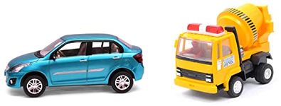 Centy Toys Plastic Swift Dezire Pull Back Car, Multi Color Plastic Pull Back Concrete Mixer, Number of Pieces: 1, Yellow, Kid