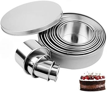 Round Biscuit Cutters, 12PCS Pastry Cutter Baking Stainless Steel Circle Cookie Cutter Ring Scone Cutter Storage Tin Cookie Cutter Set for Dough Pastry Donut Fondant DIY Cake Decoration