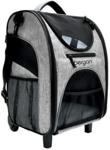 Coastal Bergan Rolling Pet Carrier - Travel Carrier Bag for Dogs and Cats with Mesh Windows and Shoulder Strap - Approved on Most Airlines - Heather Grey - 11.5" x 11.75" x 18.5"