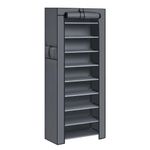 SONGMICS 10-Tier Shoe Rack, 22.8 x 11 x 63 Inches, Holds up to 25 Pairs, Gray URXJ10G