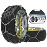 Snow Chains, Set of 2 x 12 mm Alloy Steel Car Snow Chains, Durable Snow Chains for Car with Automatic Tensioner (Size 130)