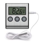 Upgraded Refrigerator Thermometer, Freezer Thermometer with High & Low Temperature Alarm, Memory Funtion, Digital FridgeThermometer for Home Kitchen Restaurants Bars Cafes