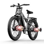 Shengmilo Dual Suspension S600 E-Mountain Bike Dual Motor Electric Motorbike 26Inch Fat Tire Electric Bike 840WH Battery with Removable Li-Ion Battery and 7 Speed Gear for Adults-Men(UK Warehouse)