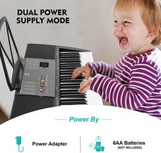 MUSTAR 61-Key Lighted Keyboard – Black Electronic Piano