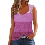 oelaio Womens Workout Tank Tops Summer Tank Top for Women Loose Fit Trendy Floral Printed Scoop Neck Sleeveless O-Ring Tee,Pink,XX-Large