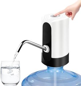 Water Dispenser for 5 Gallon Bottle, Portability Electric Water Pump with USB Data Cable,White Automatic Drinking Water Bottle Pump for Travel, Kitchen, Home, Office