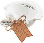 Mud Pie Thanksgiving Tidbit Set, bowl 4 3/4" x 4 1/2" | utensil 3 1/2", Turket