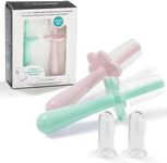 grabease Baby Finger Toothbrush Finger Brush Baby Infant Toothbrush Toddler Toothbrush, BPA-Free & Phthalate-Free for Baby & Toddler, 2 Pack, Mint and Blush