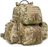 MT Military MOLLE 2 Medium Rucksack with External Frame 2.0 3Day Army Medium Ruck, Assault Backpack with medical pack for Camping, Hiking, Bug Out, Multicam