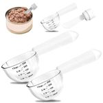 Q.y gift Dog Food Scoop 1 Cup, Pet Food Measuring Cups, Comfortable Long Handled Measuring Cup, for Dog, Cat & Rabbit Food-Grade Pet Food Feeding Scoop, Easily Clean Safe and Reliable (White 2PCS)