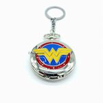 Arkanum Wonder Woman logo Shaped Pocket Watch Keychain