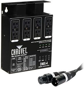 CHAUVET DJ DMX-4LED 4-Channel Dimmer Pack with American DJ Accu-cable 3-pin DMX Cable (50') Bundle