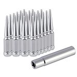 TCP Hardware Group M14x1.5 Spike Lug Nuts with Cone Seat | 3/4" 19mm Hex 4.4x0.9" Chrome Wheel Lug Nuts Compatible with Chevy Silverado F-250 F350 Expedition F-150 Ram 1500 & More, Set of 24