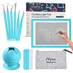 iVyne Complete Set Rechargeable A4 Light Pad, Weeding Tools for Vinyl, Weeding Scrap Collector for Cricut and Silhouette Machines for Every Weeding, Tracing, Drawing Projects (Blue)