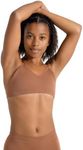 Capezio Women's Seamless Clear Back Sweetheart Bandeau Bra, Mocha, Large